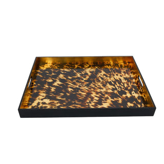 Caspari Tortoiseshell Lacquer Oversize Rect Tray - 30X22 10990LQXLGREC