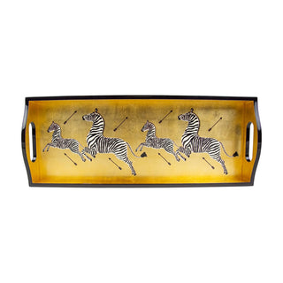 Caspari Zebras Gold Lacquer Trays - 1 Each 12181LQBAR