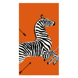 Caspari Zebras Orange Guest Towel  Napkins - 15 Per Package 12182G