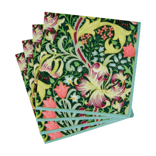 Caspari Golden Lily Forest Cocktail Napkins - 20 Per Package 12923C