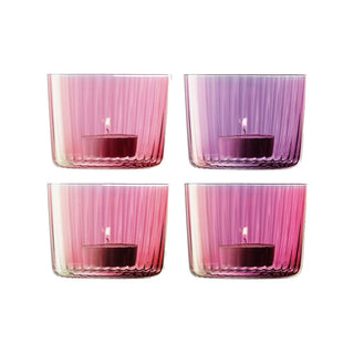 LSA Glassware Gems Assorted Tealight Holders in Garnet 15399