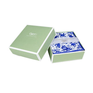 Caspari Delft Boxed Paper Cocktail Napkins in Blue - 40 Per Box 16830B