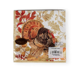 Caspari Woodland Turkey Paper Luncheon Napkins - 20 Per Package 17110L