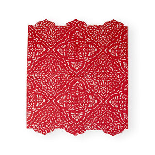 Caspari Annika Die-Cut Paper Linen Guest Towel Napkins in Red - 12 Per Package 17300GGDC