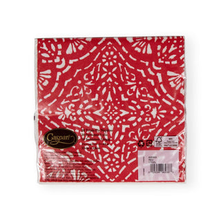 Caspari Annika Paper Luncheon Napkins in Red - 20 Per Package 17300L