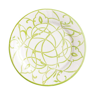 Caspari Algarve Salad & Dessert Plates in Moss - 8 Per Package 17462SP