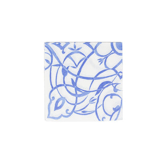 Caspari Algarve Ceramic Blue Paper Linen Luncheon Napkins - 15 Per Package 17463LG