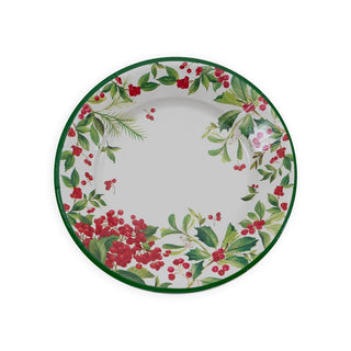 Caspari Holly Chintz White Salad & Dessert Plates - 8 Per Package 17560SP