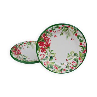 Caspari Holly Chintz White Salad & Dessert Plates - 8 Per Package 17560SP