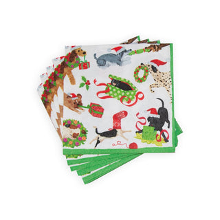 Caspari Christmas Mischief Cocktail Napkins - 20 Per Package 17640C