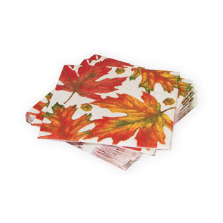 Caspari Autumn Hues White Cocktail Napkins - 20 Per Package 17720C