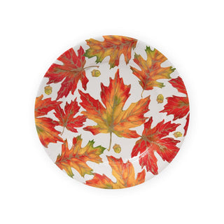 Caspari Autumn Hues White Dinner Plates - 8 Per Package 17720DP