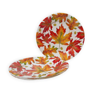 Caspari Autumn Hues White Dinner Plates - 8 Per Package 17720DP