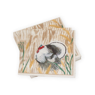 Caspari Homestead Turkey Taupe Luncheon Napkins - 20 Per Package 17730L