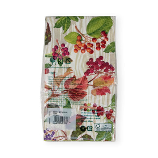 Caspari Berry Botanical Taupe Guest Towel Napkins - 15 Per Package 17740G