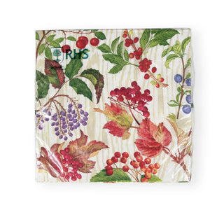 Caspari Berry Botanical Taupe Luncheon Napkins - 20 Per Package 17740L