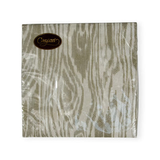 Caspari Woodgrain Silver & Gold Cocktail Napkins - 20 Per Package 17750C