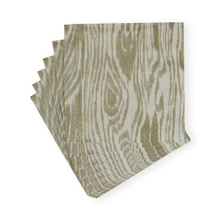 Caspari Woodgrain Silver & Gold Cocktail Napkins - 20 Per Package 17750C