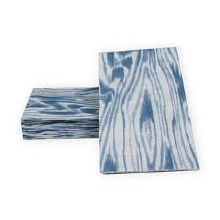 Caspari Woodgrain Stone Blue Guest Towel Napkins - 15 Per Package 17751G