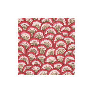 Caspari Pontchartrain Scallop Red Boxed Cocktail Napkins - 40 Per Box 17790B