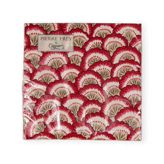 Caspari Pontchartrain Scallop Red Cocktail Napkins - 20 Per Package 17790C