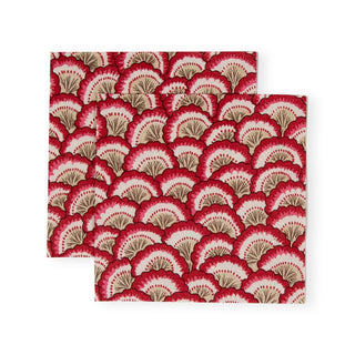 Caspari Pontchartrain Scallop Red Cocktail Napkins - 20 Per Package 17790C