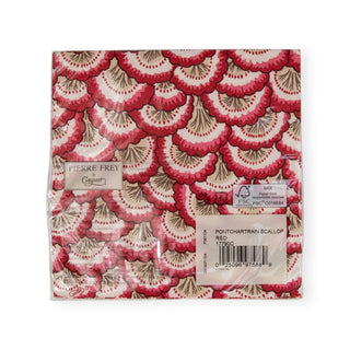 Caspari Pontchartrain Scallop Red Cocktail Napkins - 20 Per Package 17790C