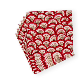 Caspari Pontchartrain Scallop Red Luncheon Napkins - 20 Per Package 17790L