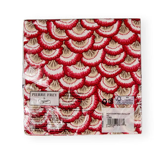 Caspari Pontchartrain Scallop Red Luncheon Napkins - 20 Per Package 17790L