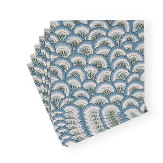 Caspari Pontchartrain Scallop Blue Luncheon Napkins - 20 Per Package 17791L