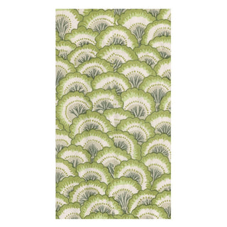 Caspari Pontchartrain Scallop Green Guest Towel Napkins - 15 Per Package 17792G