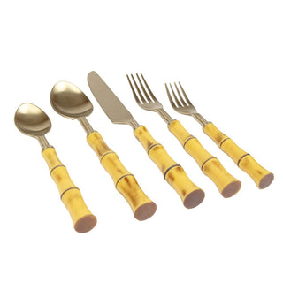 Caspari Bamboo Handle 5 Piece Flatware 17833