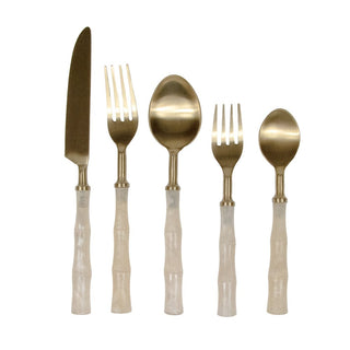 Caspari Pearl Bamboo Handle 5 Piece Flatware 17835