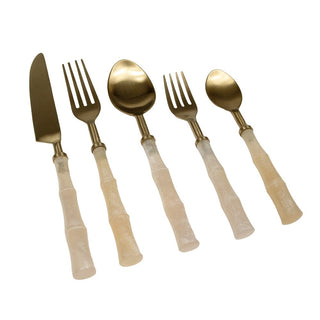 Caspari Pearl Bamboo Handle 5 Piece Flatware 17835