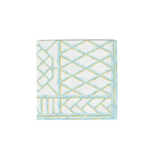 Caspari Bamboo Screen Robin's Egg Paper Linen Luncheon Napkins - 15 Per Package 17880LG