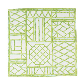 Caspari Bamboo Screen Moss Green Paper Linen Dinner Napkins - 12 Per Package 17881DG