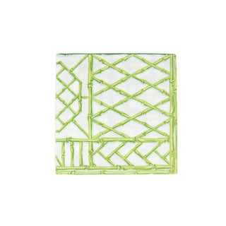 Caspari Bamboo Screen Moss Green Paper Linen Dinner Napkins - 12 Per Package 17881DG