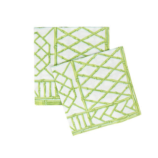 Caspari Bamboo Screen Moss Green Paper Linen Dinner Napkins - 12 Per Package 17881DG