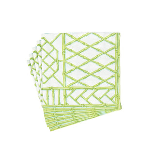 Caspari Bamboo Screen Moss Green Paper Linen Luncheon Napkins - 15 Per Package 17881LG