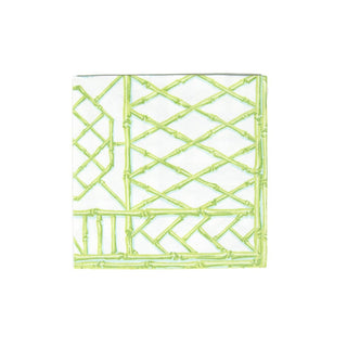 Caspari Bamboo Screen Moss Green Paper Linen Luncheon Napkins - 15 Per Package 17881LG