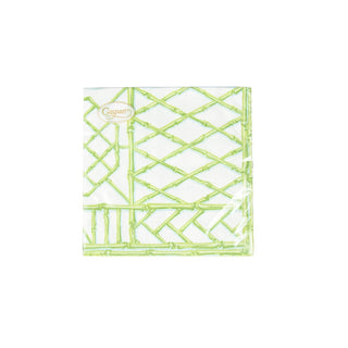 Caspari Bamboo Screen Moss Green Paper Linen Luncheon Napkins - 15 Per Package 17881LG