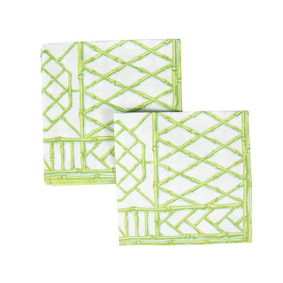 Caspari Bamboo Screen Moss Green Paper Linen Luncheon Napkins - 15 Per Package 17881LG