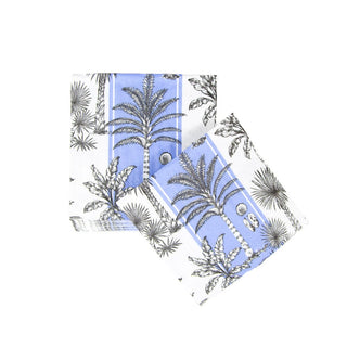 Caspari Southern Palms Blue & White Cocktail Napkins - 20 Per Package 17952C