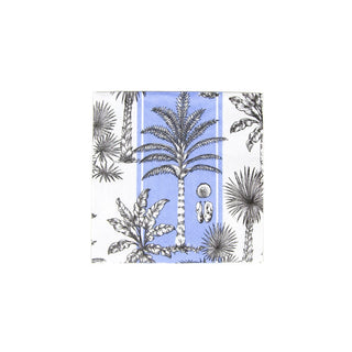 Caspari Southern Palms Blue & White Cocktail Napkins - 20 Per Package 17952C