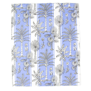 Caspari Southern Palms Blue & White Guest Towel Napkins - 15 Per Package 17952G