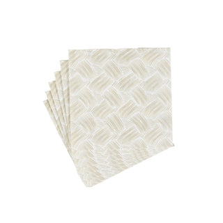 Caspari Basketry Flax Paper Linen Cocktail Napkins - 15 Per Package 17960CG