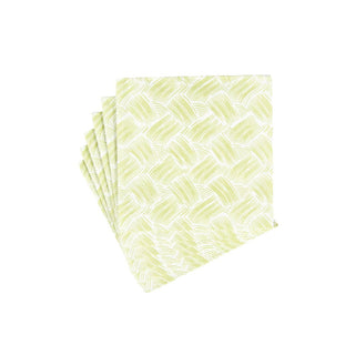 Caspari Basketry Moss Green Paper Linen Cocktail Napkins - 15 Per Package 17962CG