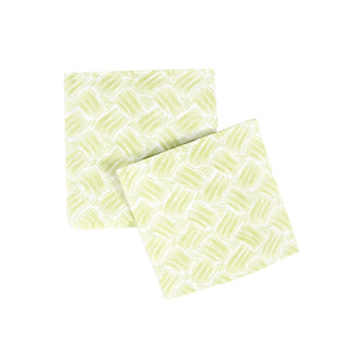 Caspari Basketry Moss Green Paper Linen Cocktail Napkins - 15 Per Package 17962CG