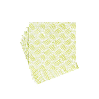 Caspari Basketry Moss Green Paper Linen Luncheon Napkins - 15 Per Package 17962LG