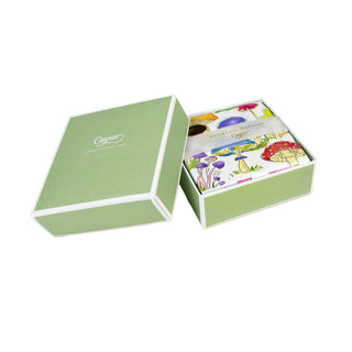 Caspari Woodland Mushrooms Boxed Cocktail Napkins - 40 Per Box 18000B